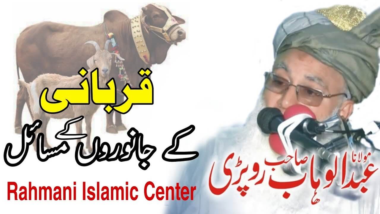 hafiz abdul wahab ropri sb khutba jumma qurbani animal ric latest bayan