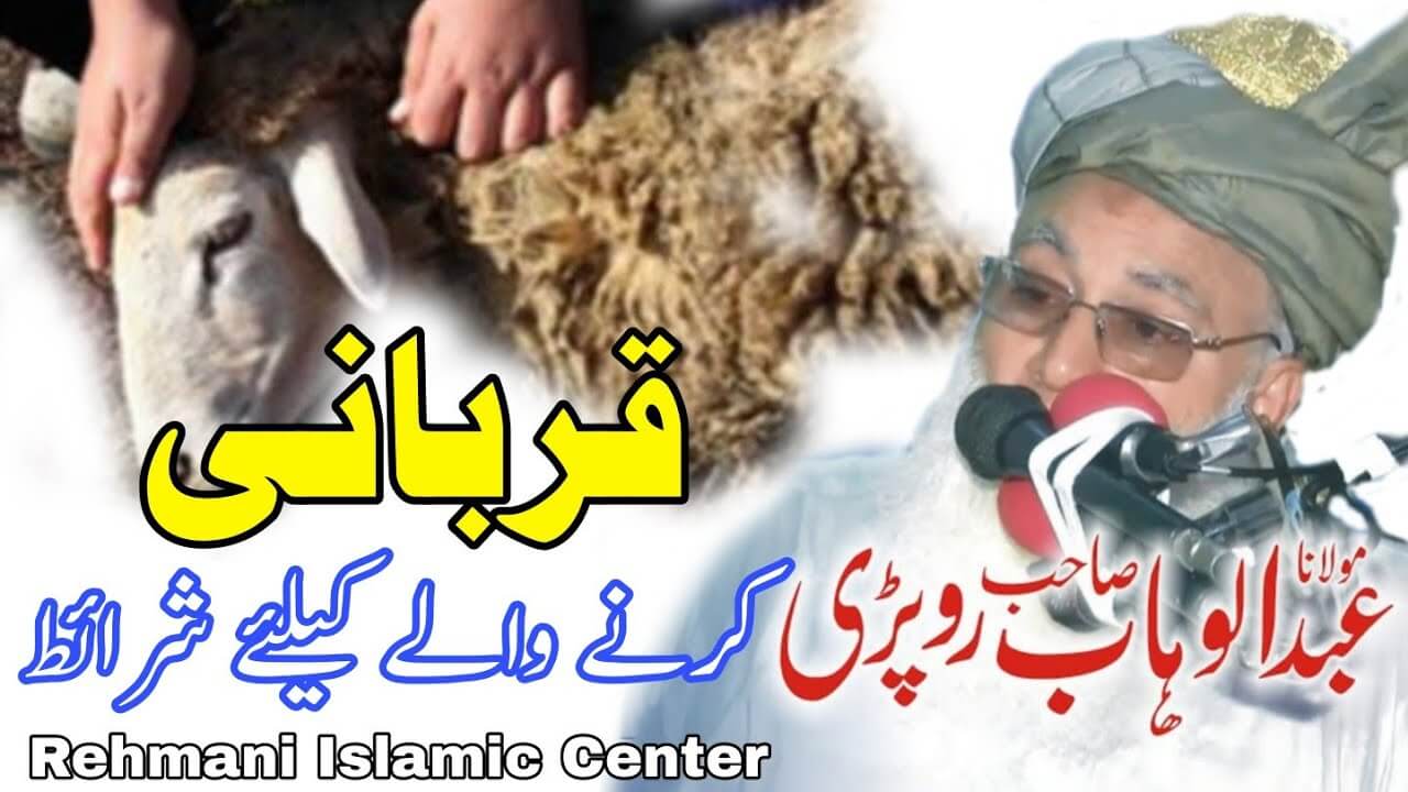 khutba jumma by hafiz abdul wahab ropri sb rehmani islamic center 09 06 2023 qurbani 1